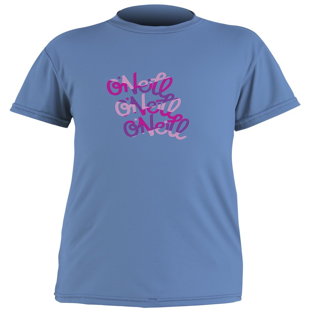 O'Neill UV Sun Protection Girls Toddler Skins Short Sleeve Tee Rashguard, Periwinkle, 4