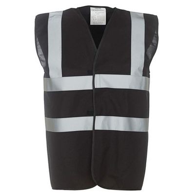 Yoko Unisex Premium Hi-Vis Waistcoat Vest/Jacket (XL) (Black)
