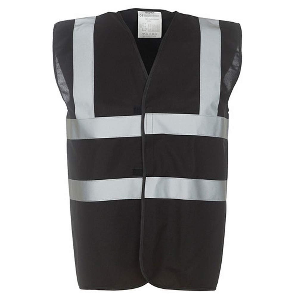Yoko Unisex Premium Hi-Vis Waistcoat Vest/Jacket (XL) (Black)