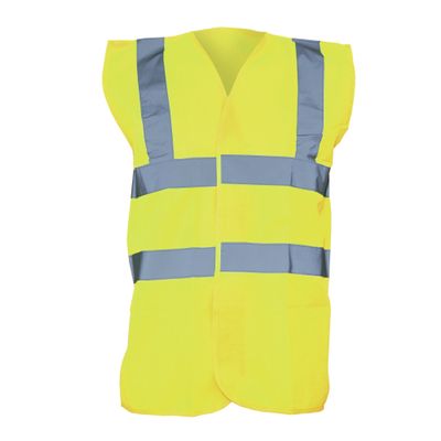 Yoko Unisex Premium Hi-Vis Waistcoat Vest/Jacket (L) (Hi-Vis Yellow)