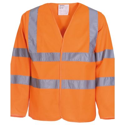 Yoko Mens Hi-Vis Long Sleeve Waistcoat / Jacket (M) (Hi Vis Orange)