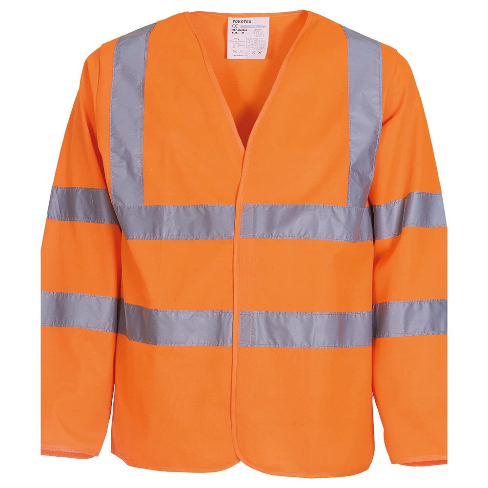 Yoko Mens Hi-Vis Long Sleeve Waistcoat / Jacket (M) (Hi Vis Orange)