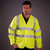 Yoko Mens Hi-Vis Long Sleeve Waistcoat / Jacket (M) (Hi Vis Orange) view 2