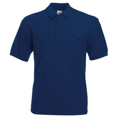 Fruit Of The Loom Mens Pocket 65/35 Pique Short Sleeve Polo Shirt (S) (Navy)