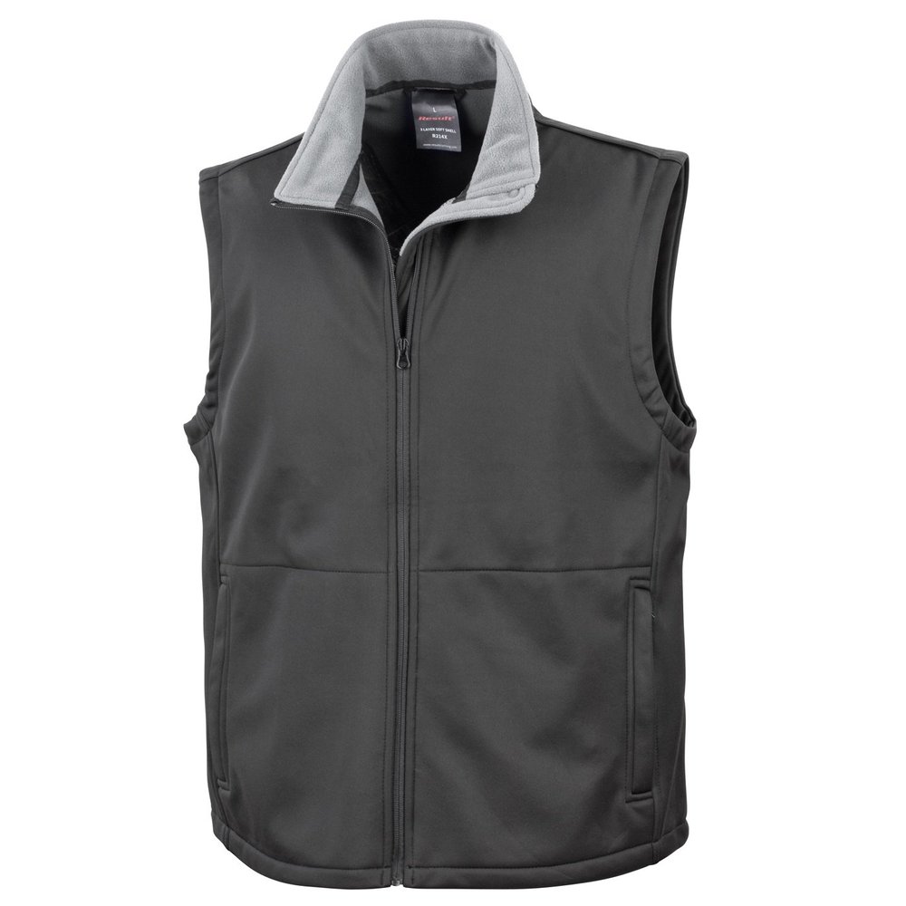 Result Mens Core Soft Shell Bodywarmer Jacket (XXL) (Black)