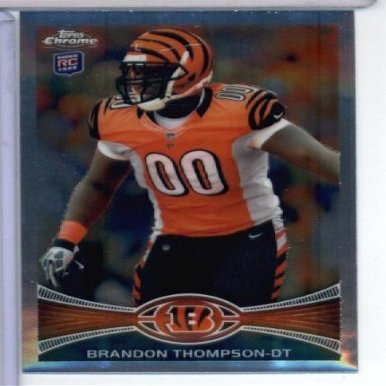 2012 Topps Chrome Football Card #143 Brandon Thompson Rookie Cincinnati Bengals