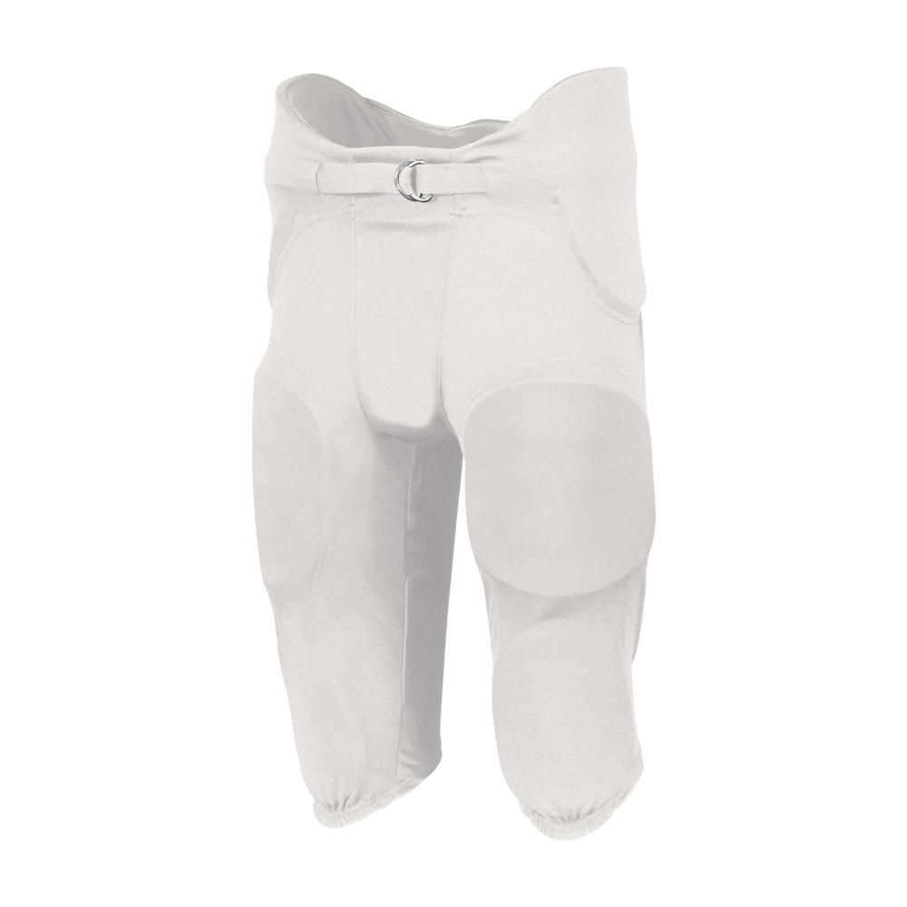 Russell Athletic Integrated 7-Piece Pad Football Pant, White, M