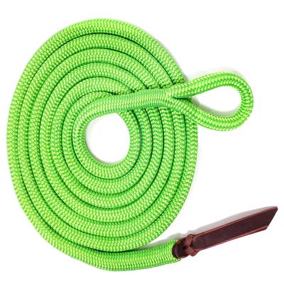 Knotty Girlz Double Braid Lead Rope with Eye Splice Loop, 12-14FT Lengths (Neon Green, 12 ft.)