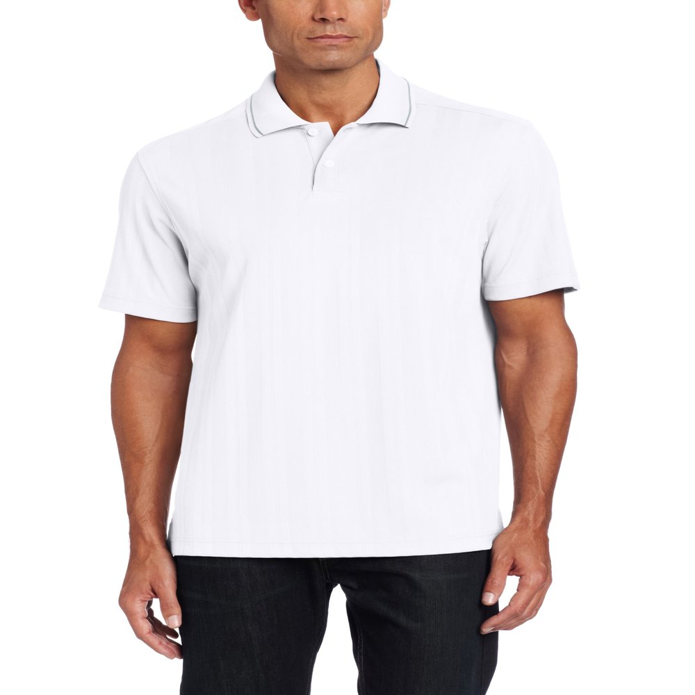 Arrow Men's Short Sleeve Solid Rib Polo, Bright White, X-Large