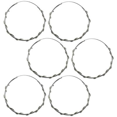 3 Pairs Sterling Silver Rope Wire Wrapped Endless Hoop Earrings 1 mm thin tube 1 1/2 inch 40mm