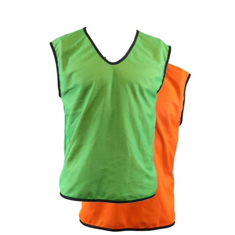 Carta Sport Reversible Polyester Mesh Bibs Adult Size Options (Green/Orange, Large/XL)