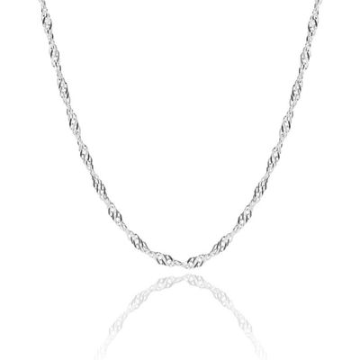 1mm thick solid sterling silver 925 Italian SINGAPORE ROPE twisted curb link chain necklace chocker bracelet anklet - 15, 20, 25, 30, 35, 40, 45, 50, 55, 60, 65, 70, 75, 80, 85, 90, 95, 100cm