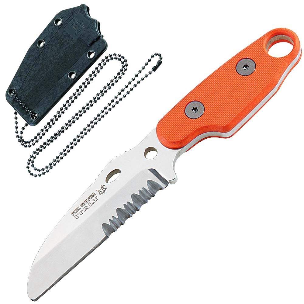 Fox Compso Fixed Blade Neck Knife FX-303OR N690Co Stainless and Orange G10 FX-303 OR