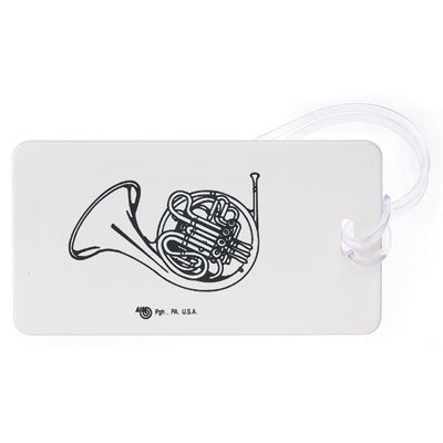 Gift House French Horn Luggage Tag, 1 Count, White, Plastic, Rectangular, 1 Label