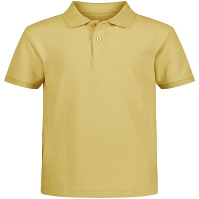 Nautica Boys' School Uniform Short Sleeve Pique Polo, Light Yellow, X-Large(18/20)