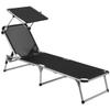 Bo-Camp Stretcher with Sunscreen Lounger, One Size, Black view 1