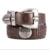 ZEP-PRO NCAA Texas A&M Aggies Men's Braided Leather Belt  Full Grain Brown Strap With Emblem Conchos  1.25" Wide Collegiate Accessory With Silver Tip, Size 46 view 1