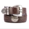 ZEP-PRO NCAA Georgia Bulldogs Men's Braided Leather Belt  Full Grain Brown Strap With Emblem Conchos  1.25" Wide Collegiate Accessory With Silver Tip, Size 44 view 1