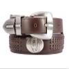 ZEP-PRO NCAA Oklahoma Sooners Men's Braided Leather Belt  Full Grain Brown Strap With Emblem Conchos  1.25" Wide Collegiate Accessory With Silver Tip, Size 32 view 1