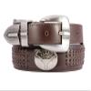 ZEP-PRO NCAA Texas Longhorns Men's Braided Leather Belt  Full Grain Brown Strap With Emblem Conchos  1.25" Wide Collegiate Accessory With Silver Tip, Size 34 view 1