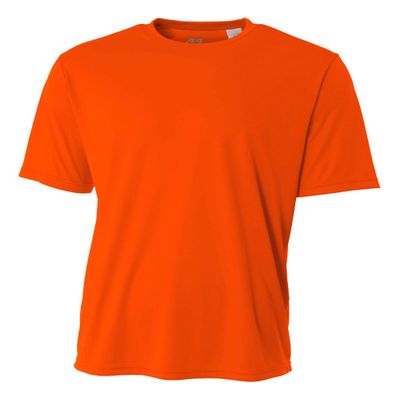 A4 Men's Cooling Performance Crew Short Sleeve T-Shirt, Safety Orange, Medium