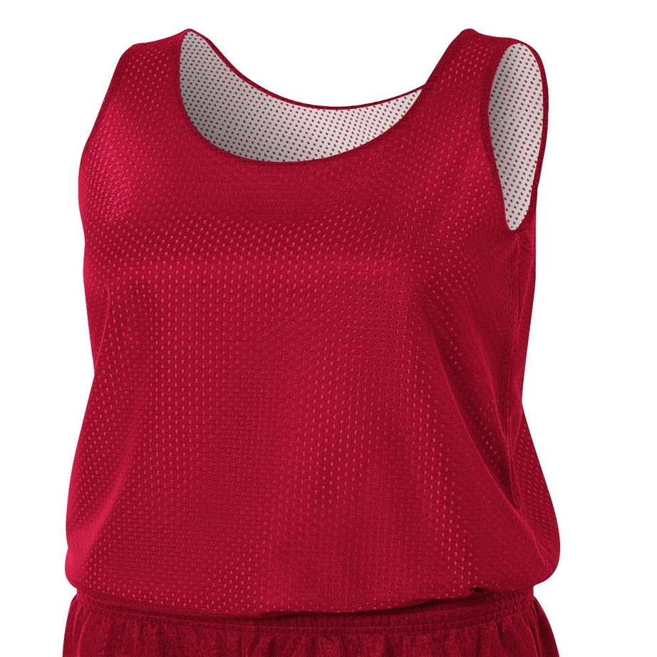 A4 Womens Reversible Mesh Tank, XL, Cardinal/White
