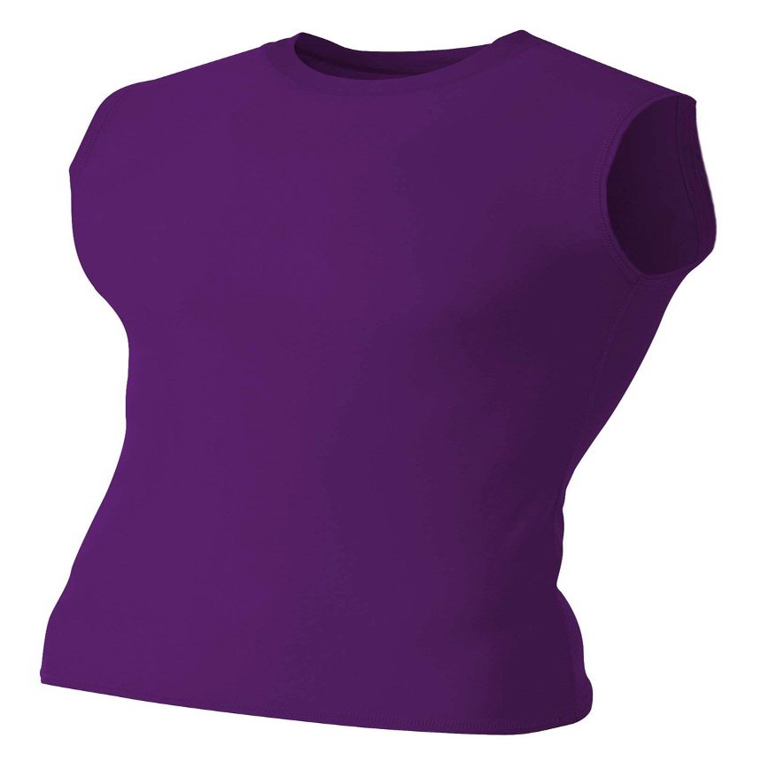 A4 Mens Compression Muscle Shirt Tee, Small, Purple