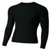 A4 Mens Long Sleeve Compression Crew, 3XL, Black view 1