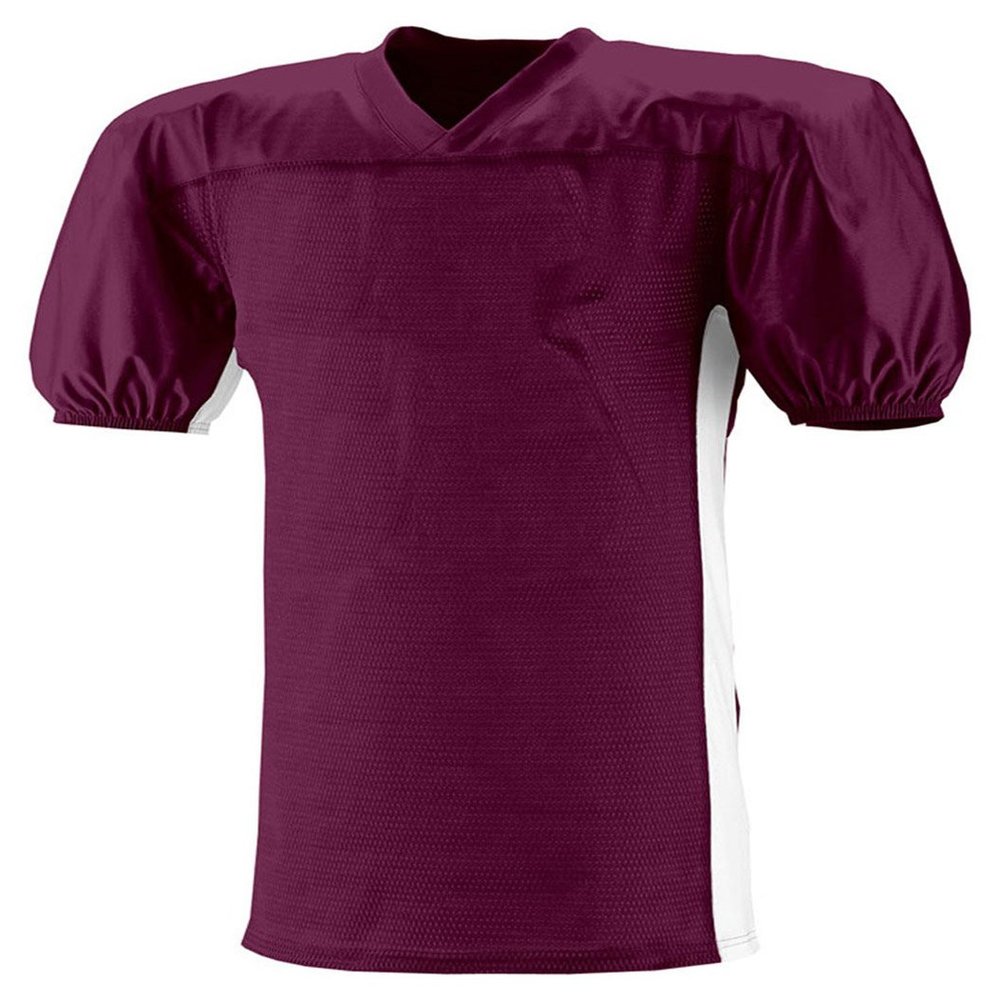 A4 Big Boys' Moisture Stretch Mesh Football Jersey, XS, Maroon/White