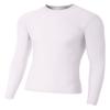 A4 Mens Long Sleeve Compression Crew, Large, White view 1