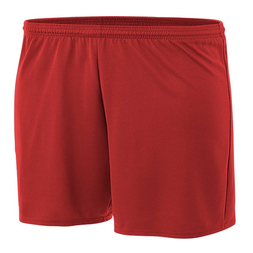 A4 7" Youth Power Mesh Shorts, Scarlet/Red, Small