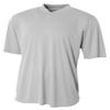 A4 Mens Tek 2-Button Henley, Small, Silver view 1