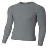 A4 Mens Long Sleeve Compression Crew, XL, Graphite view 1