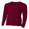 A4 Mens Cooling Performance Long Sleeve Crew, XL, Maroon view 1