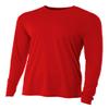 A4 Mens Cooling Performance Long Sleeve Crew, XL, Scarlet view 1
