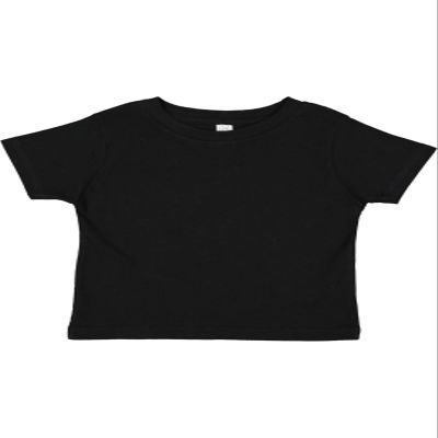 RABBIT SKINS Soft Cotton Toddler T-Shirt Boys Girls | Little Kids Tee| Blank Child Tshirt, Black, 4T