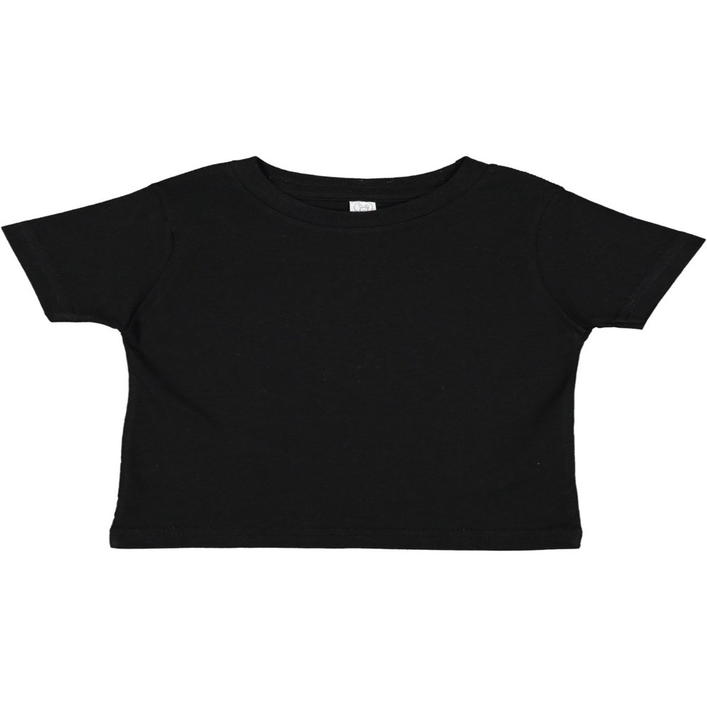 RABBIT SKINS Soft Cotton Toddler T-Shirt Boys Girls | Little Kids Tee| Blank Child Tshirt, Black, 4T