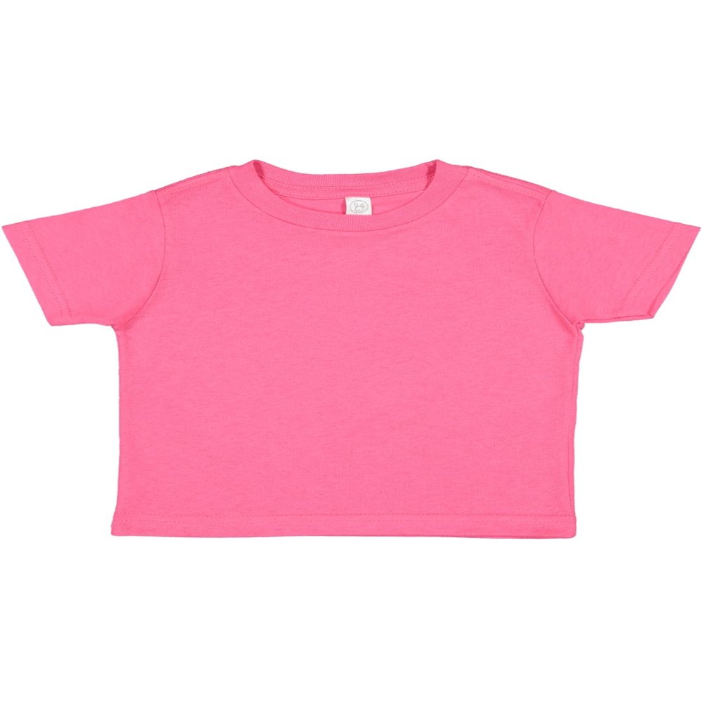 RABBIT SKINS Soft Cotton Toddler T-Shirt Boys Girls | Little Kids Tee| Blank Child Tshirt, Hot Pink, 5/6