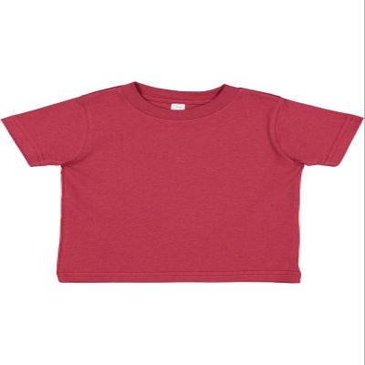 RABBIT SKINS Infant 100% Cotton Jersey Short Sleeve Tee, Garnet, 24 Months
