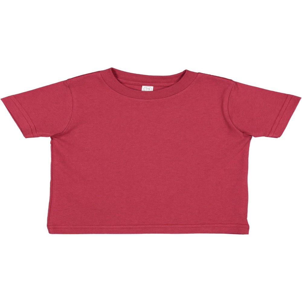 RABBIT SKINS Infant 100% Cotton Jersey Short Sleeve Tee, Garnet, 24 Months