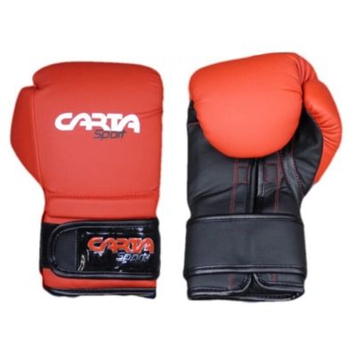 Carta Sport Red/Black PU Boxing Training Gloves - Adult Sizes (10oz)