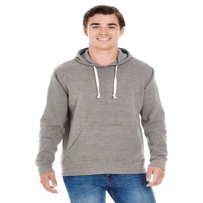 J America Adult Triblend Pullover Fleece Hood 2XL GREY TRIBLEND