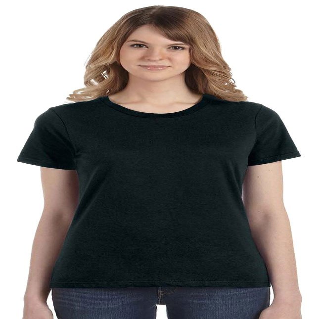 Anvil Ladies 100% Combed Ring Spun Cotton T-Shirt Heather Dark Gray Medium