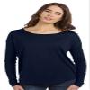 Bella + Canvas 8852 Ladies Flowy Long-Sleeve T-Shirt with 2x1 Sleeves Midnight Medium view 1