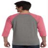 Unisex Three-Quarter Sleeve Baseball Tee - Grey/ Red Triblend view 2