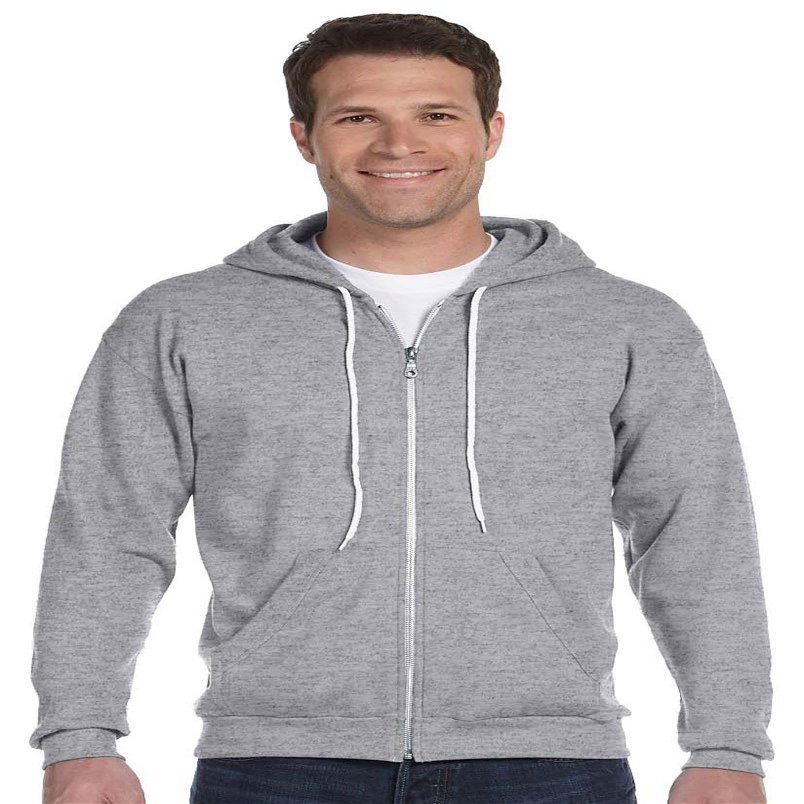 Anvil Full-Zip Sweatshirt. 71600 M Heather Grey