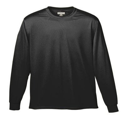 Black Youth Large Long Sleeve Moisture Management Wicking Cool and Comfortable Athletic Shirt & Undershirt (All Sports: Baseball, Softball, Football, Soccer, Lacrosse, Volleyball, Track, etc)