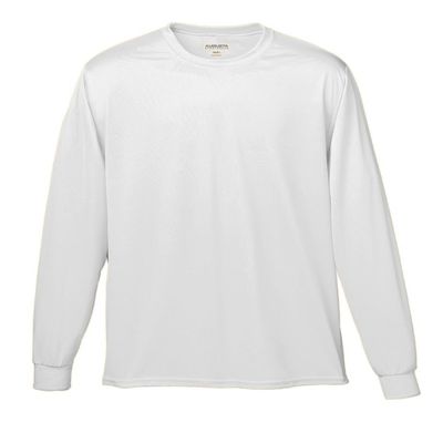 White Youth Large Long Sleeve Moisture Management Wicking Cool and Comfortable Athletic Shirt & Undershirt (All Sports: Baseball, Softball, Football, Soccer, Lacrosse, Volleyball, Track, etc)