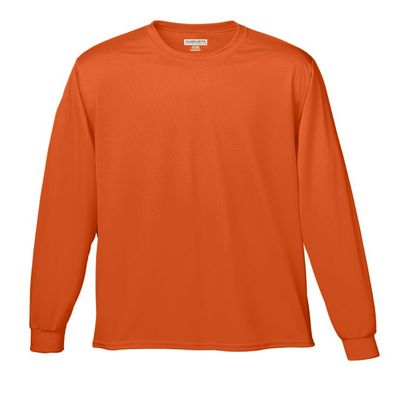Orange Adult Small Long Sleeve Moisture Management Wicking Cool and Comfortable Athletic Shirt & Undershirt (All Sports: Baseball, Softball, Football, Soccer, Lacrosse, Volleyball, Track, etc)