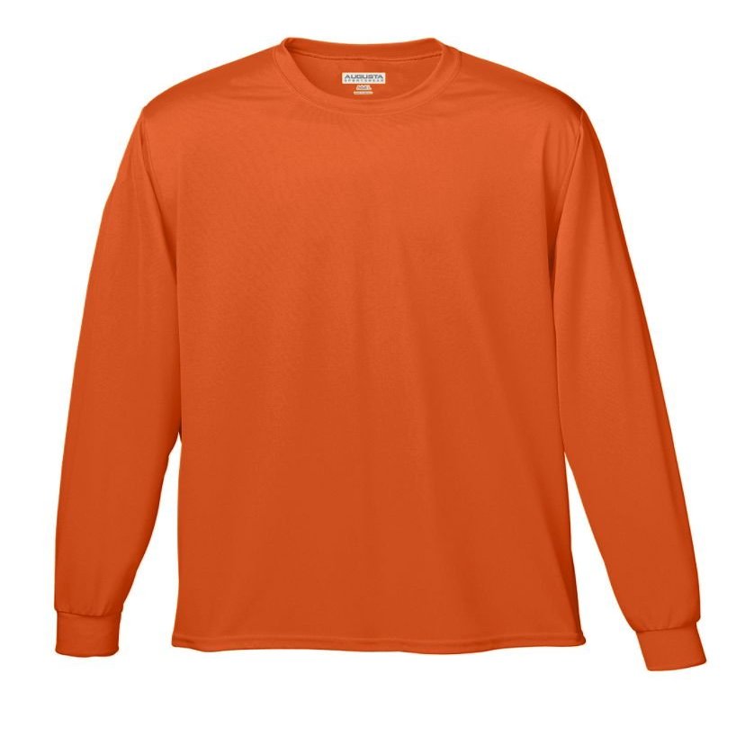 Orange Adult Small Long Sleeve Moisture Management Wicking Cool and Comfortable Athletic Shirt & Undershirt (All Sports: Baseball, Softball, Football, Soccer, Lacrosse, Volleyball, Track, etc)